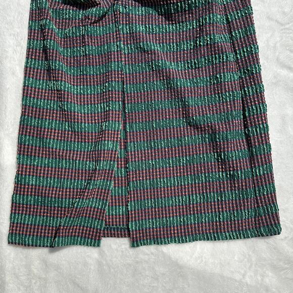 Rachel Comey Lamarr Dress Green Multi Stretchy Stripe Seersucker Size 6 NWT $595 - Picture 12 of 16